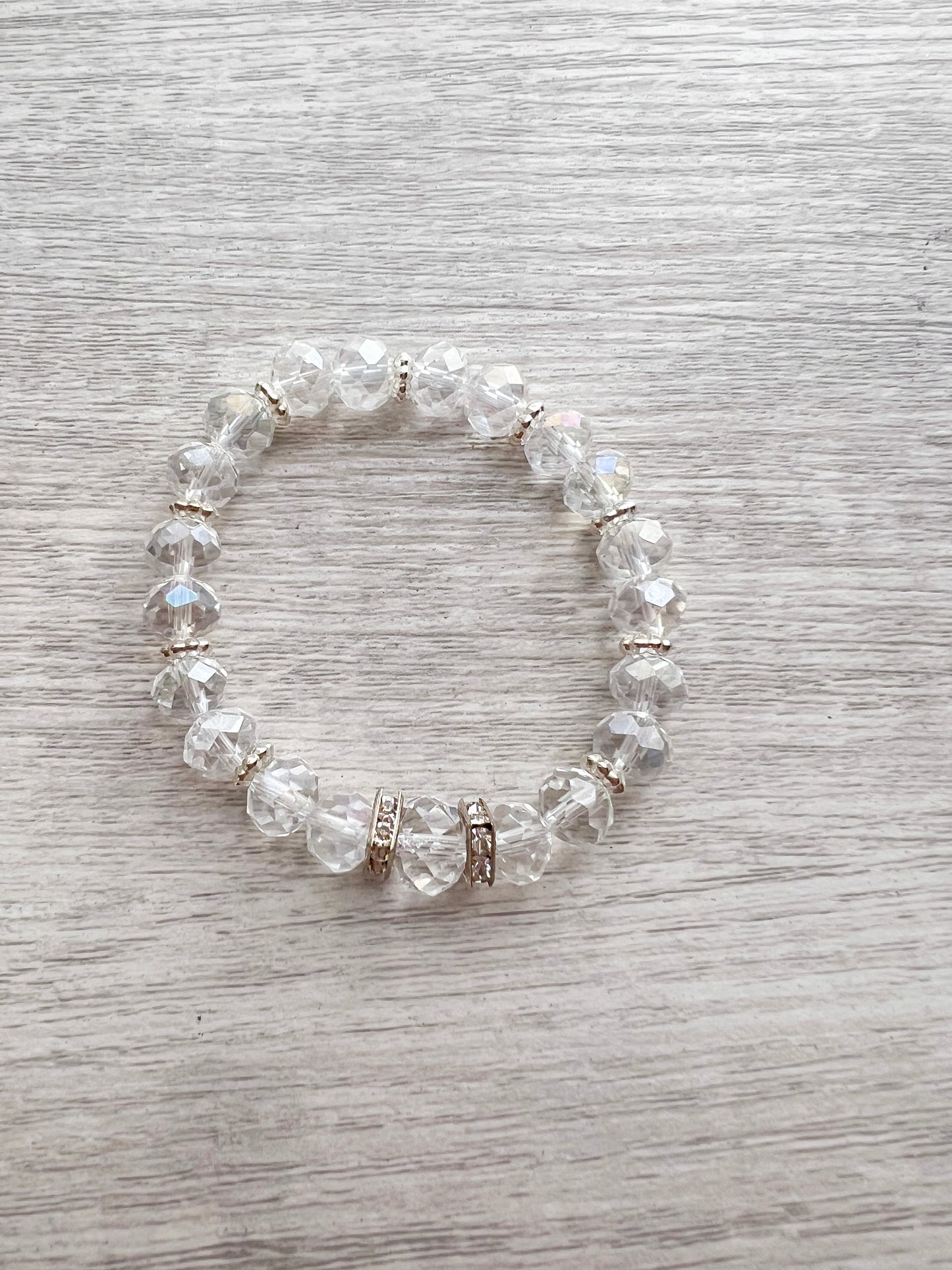 Crystal Clear Beaded Bracelet