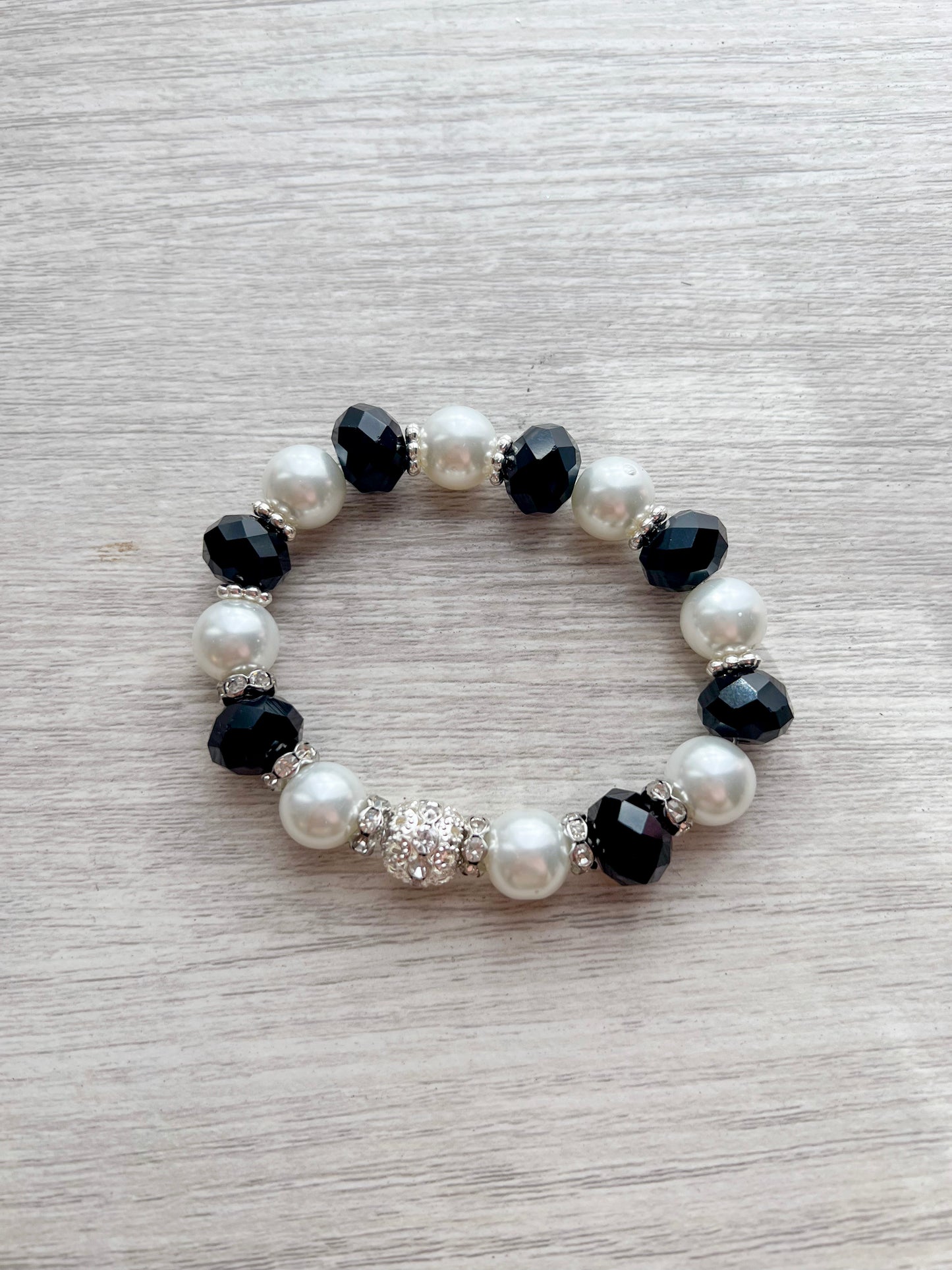 Onyx Pearl Beaded Bracelet