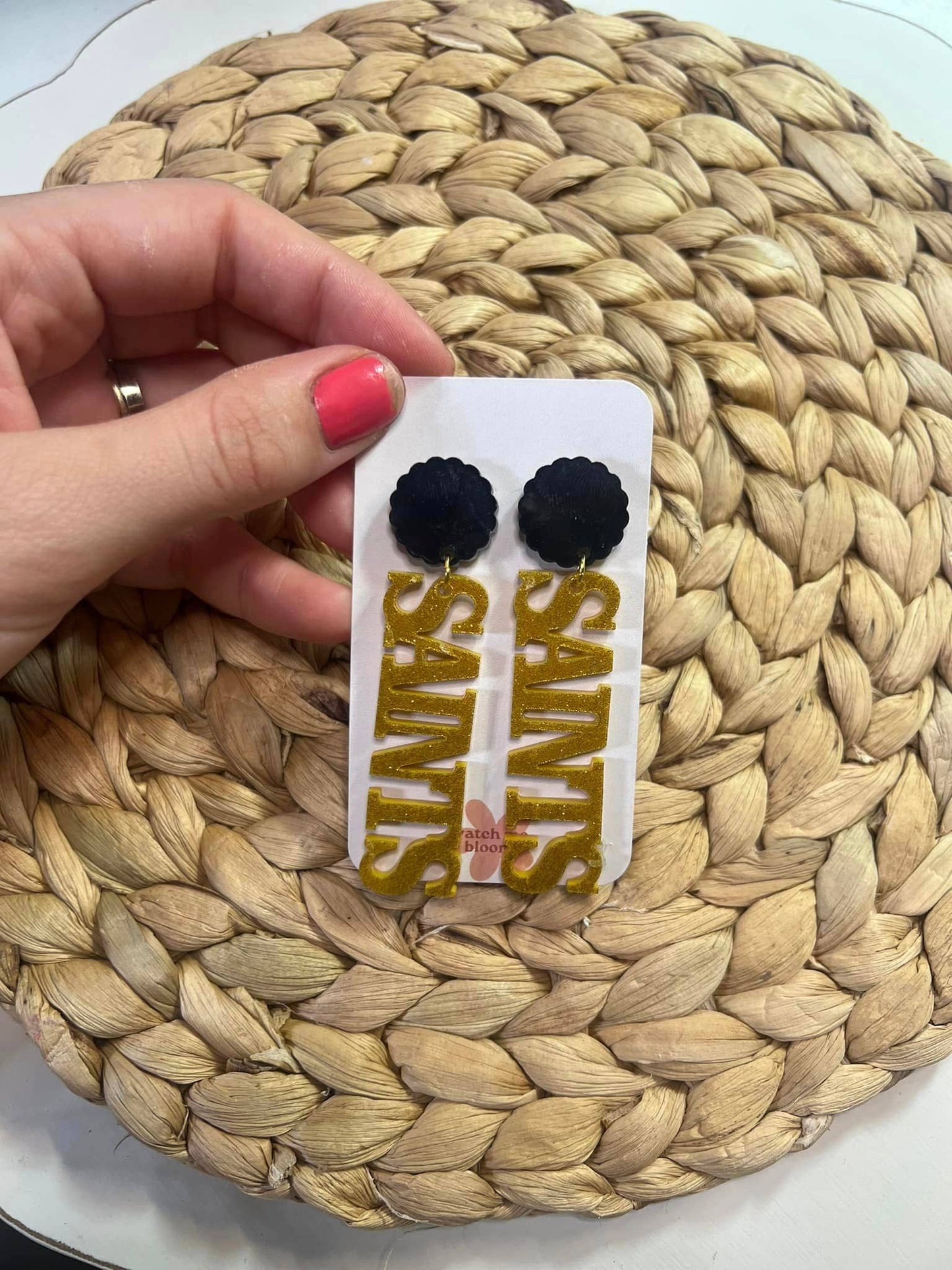 New Orleans Saints Acrylic Dangles