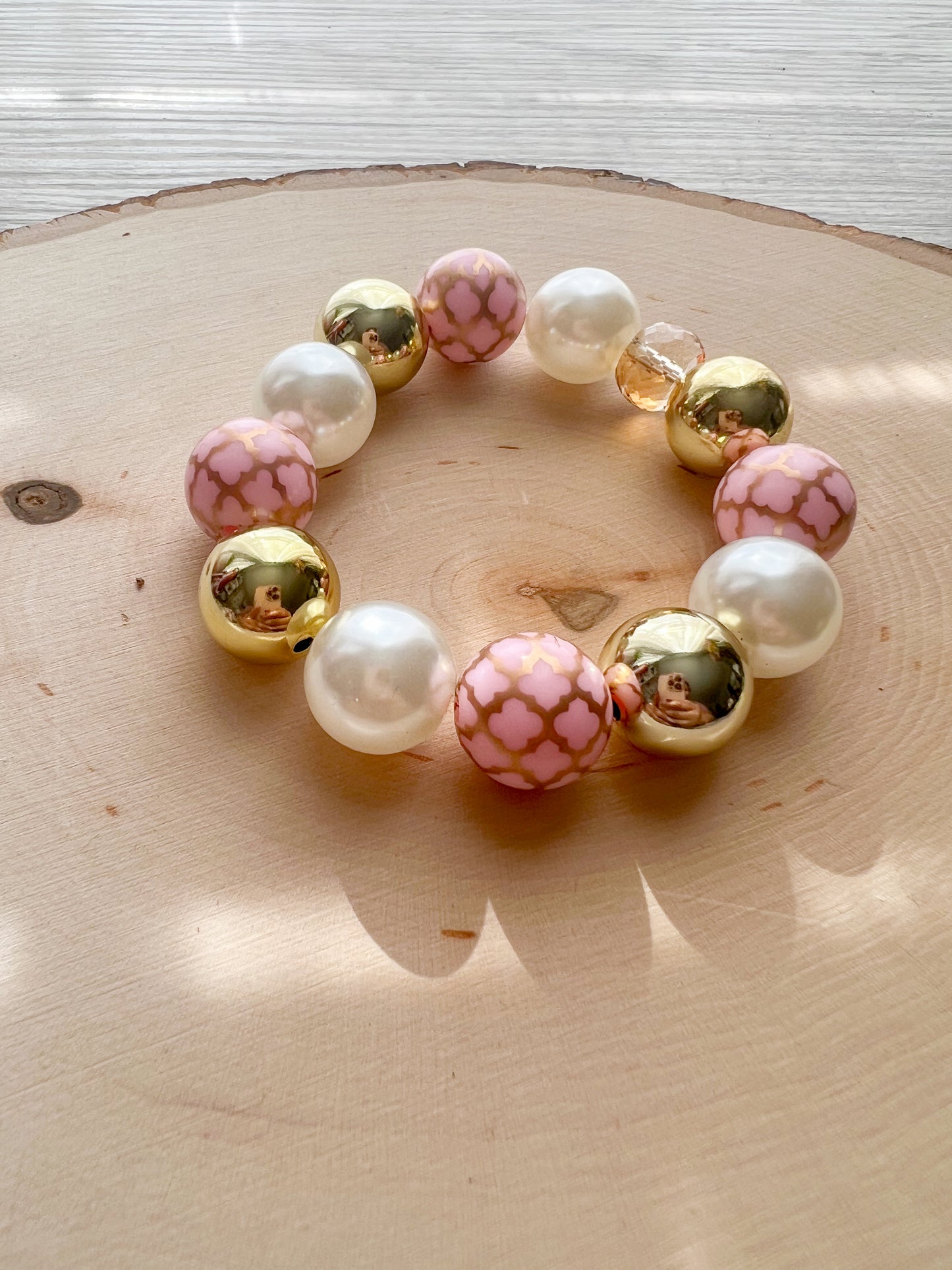 Bubblegum Beaded Bracelet