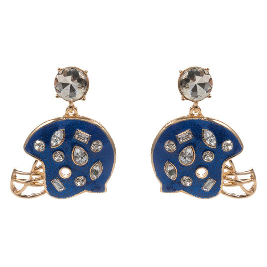 Football Helmet Gameday Colored Post Earrings