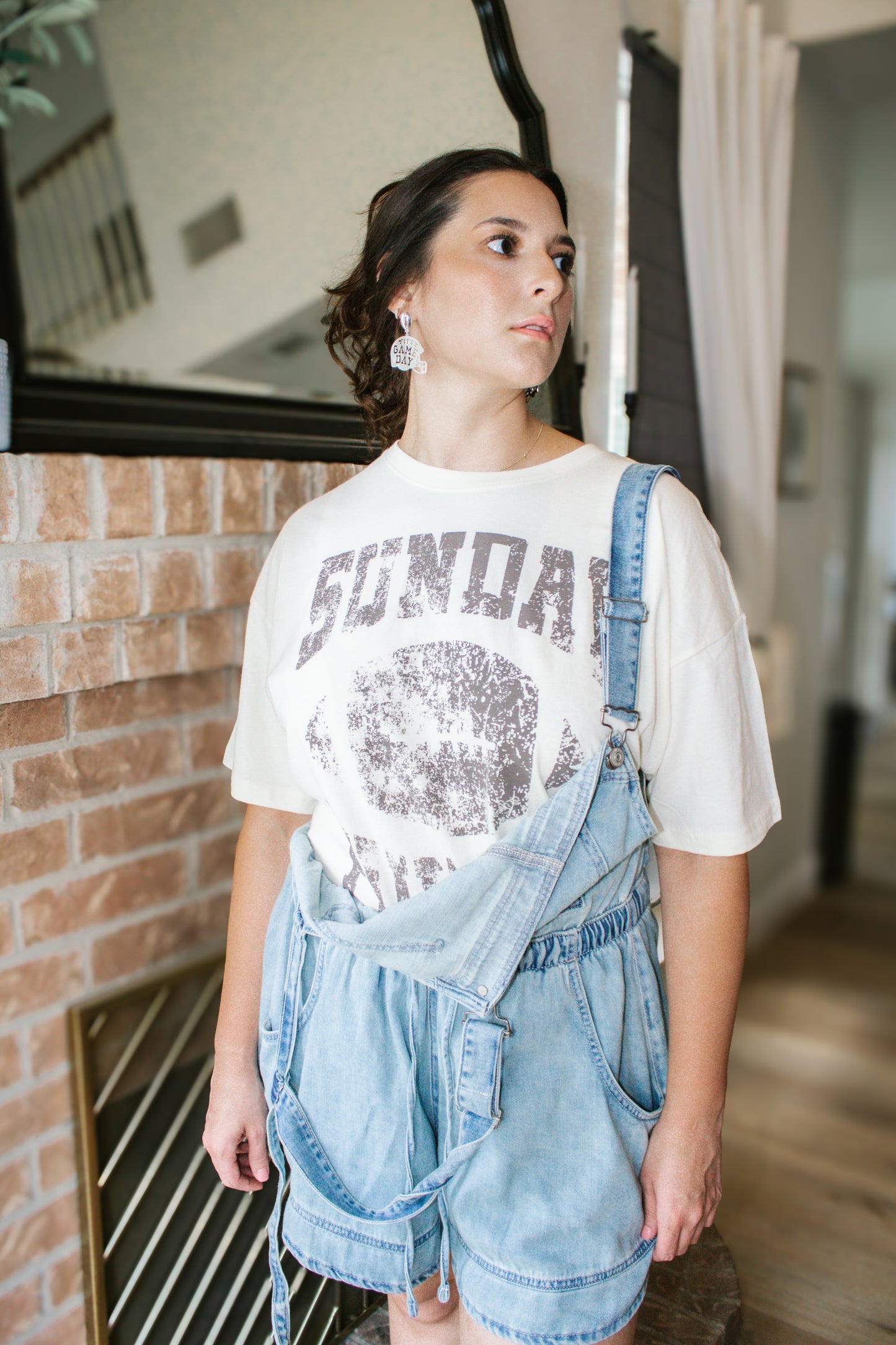 Sunday Funday Football Graphic Crop Tee